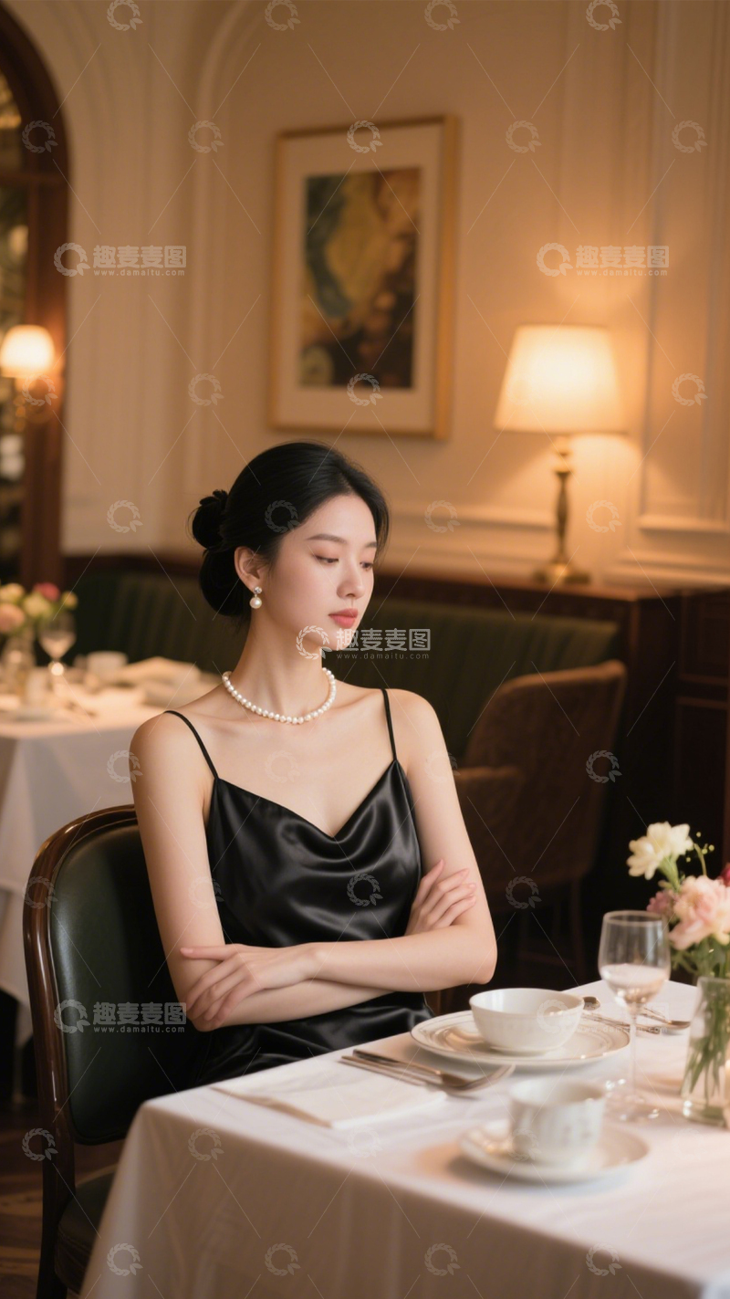 高清大图下载【趣麦麦图】餐厅优雅风穿搭1