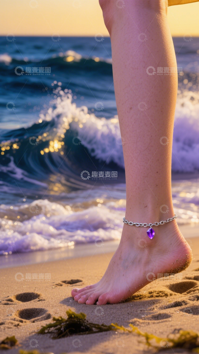 高清大图下载【趣麦麦图】海边精致脚链2