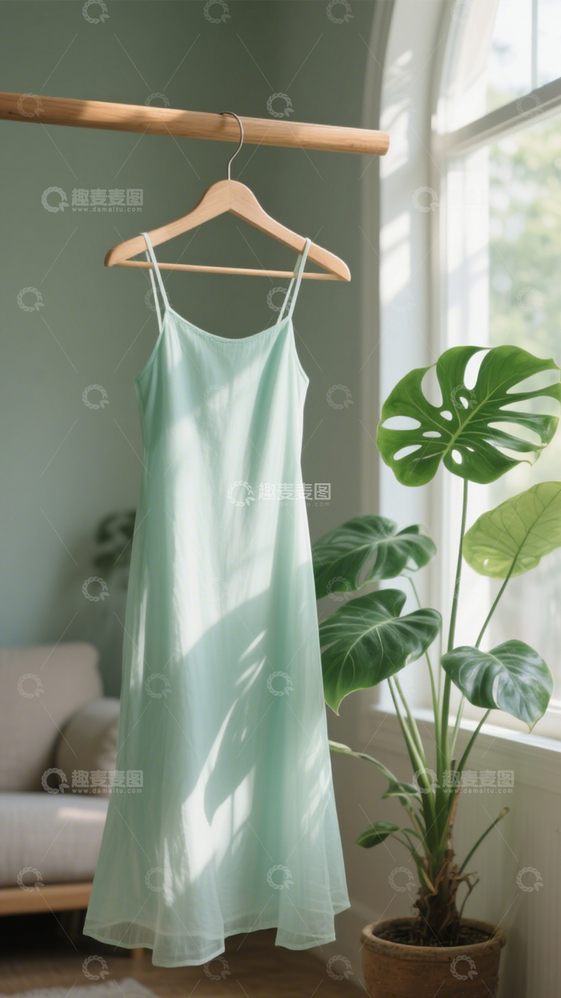 高清大图下载【趣麦麦图】夏季清新吊带裙1