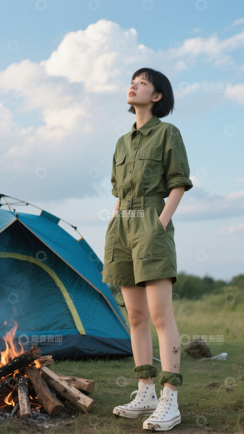 高清大图下载【趣麦麦图】户外休闲工装裤