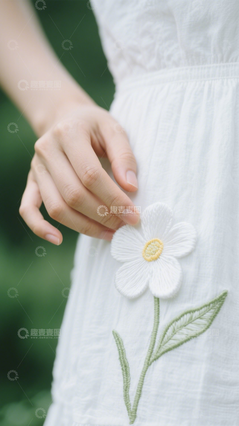 高清大图下载【趣麦麦图】甜美清新刺绣衣