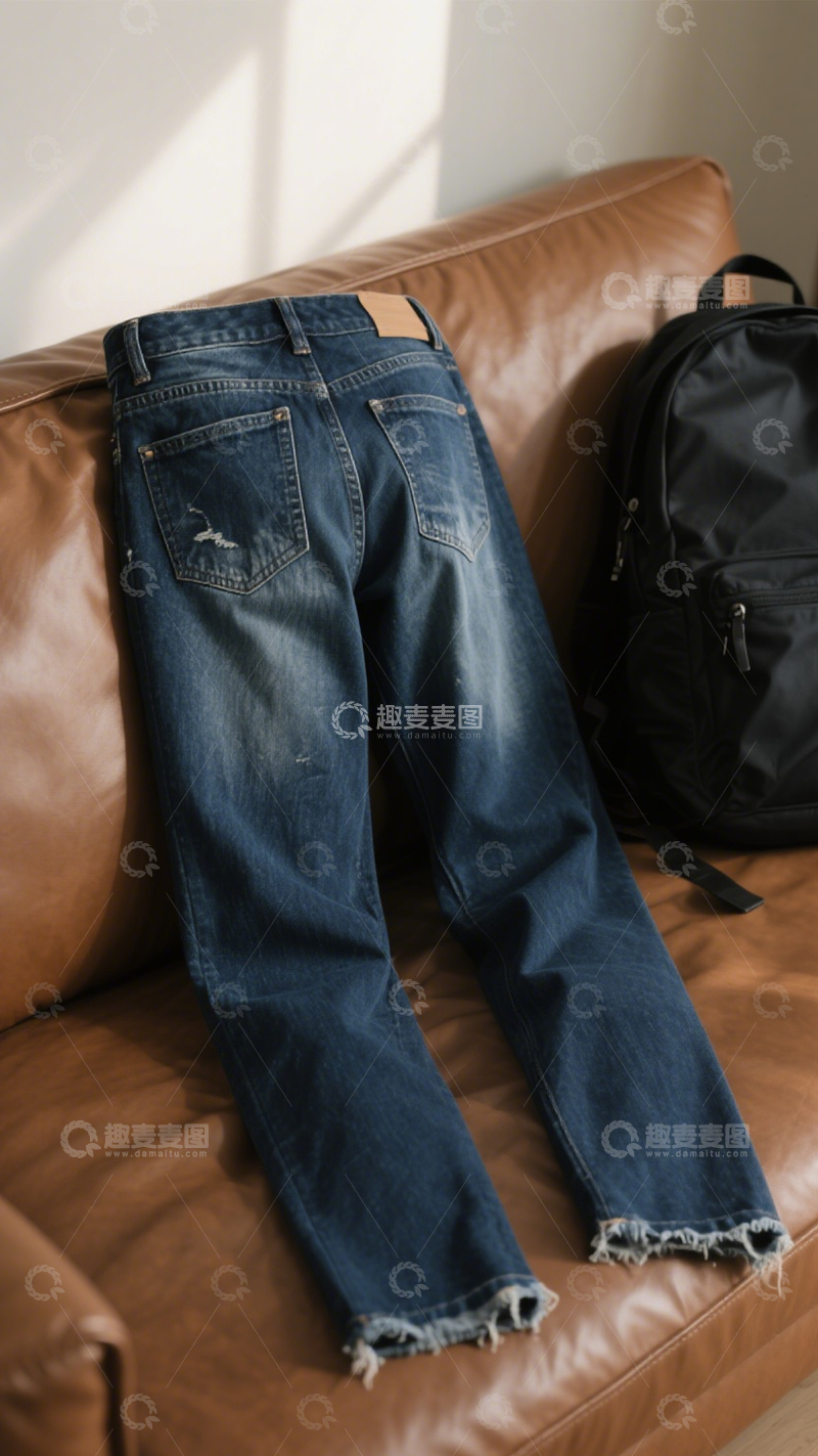 高清大图下载【趣麦麦图】复古街头破洞裤1