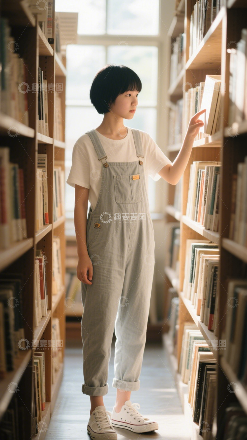 高清大图下载【趣麦麦图】文艺减龄背带裤3