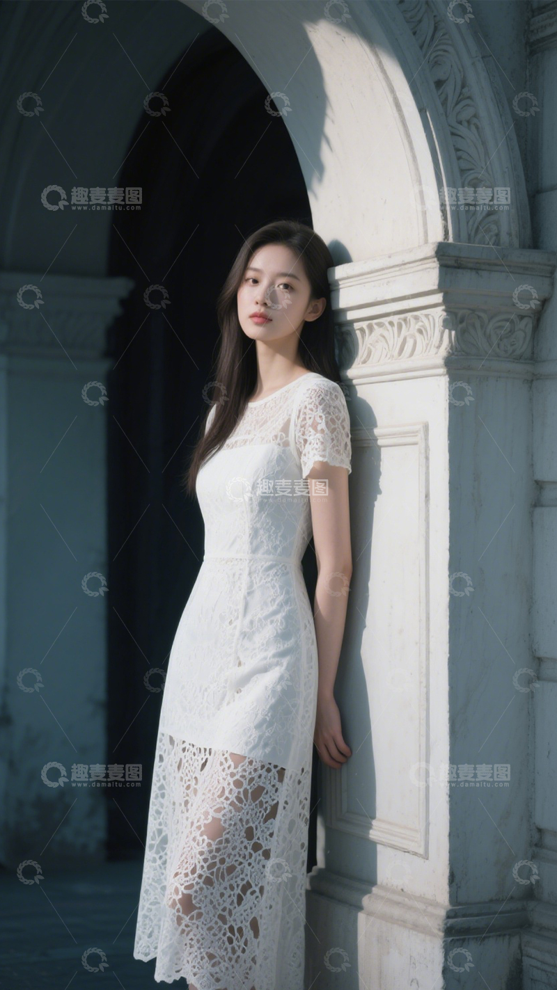 高清大图下载【趣麦麦图】清新优雅蕾丝裙3