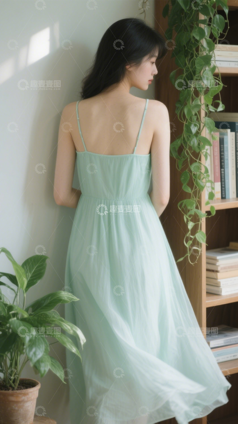高清大图下载【趣麦麦图】夏季清新吊带裙