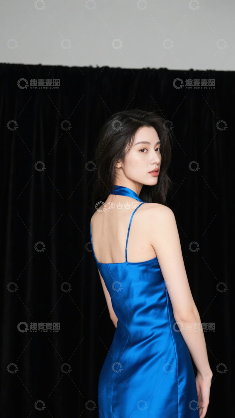 高清大图下载【趣麦麦图】高级垂坠缎面裙3