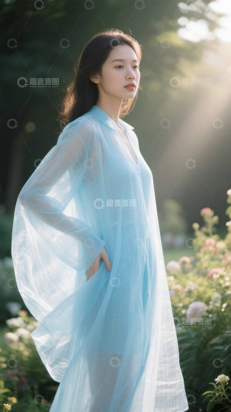高清大图下载【趣麦麦图】花园仙气透明衫2
