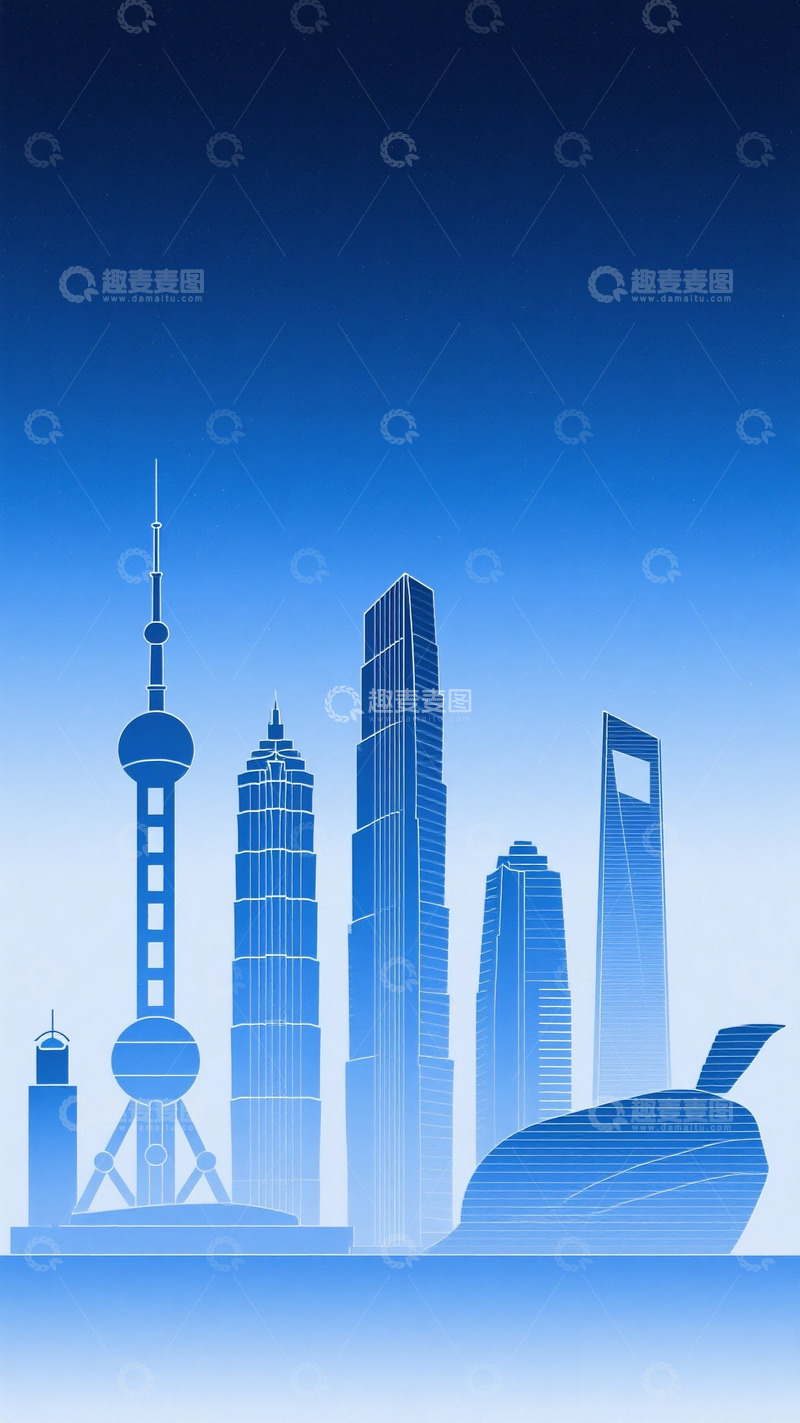 蓝色极简渐变建筑背景
