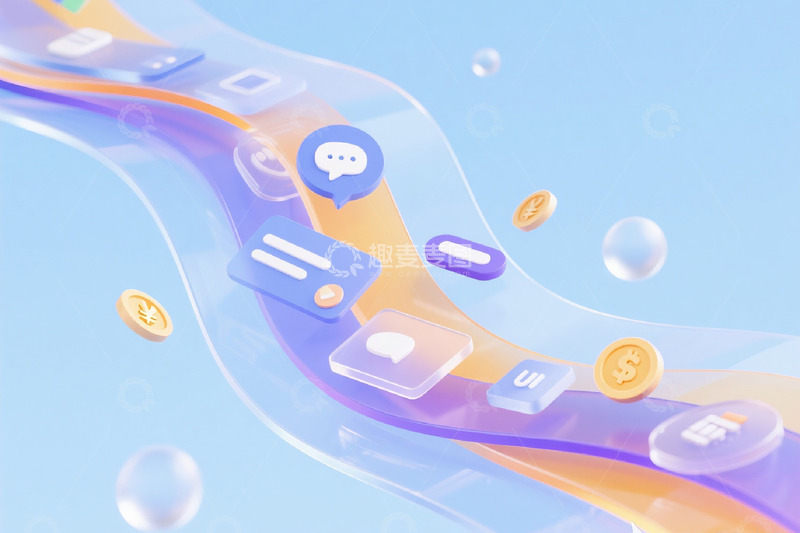 高清大图下载【趣麦麦图】微软风格信息可视化背景