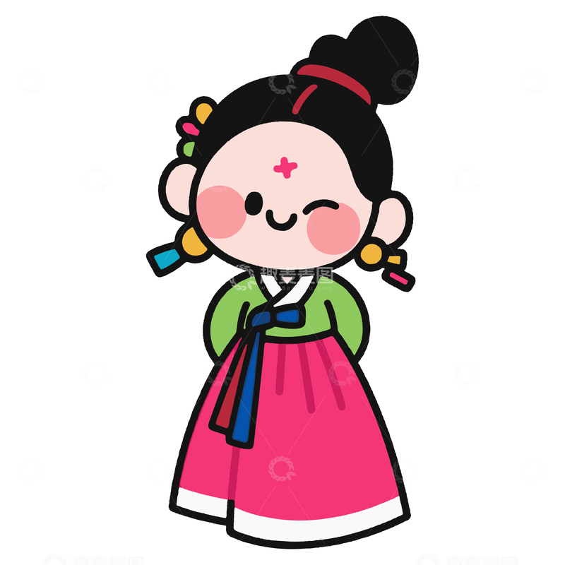 源文件下载【趣麦麦图】少数民族朝鲜族女孩