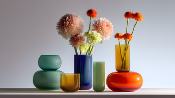 文艺风彩色玻璃花瓶插花1