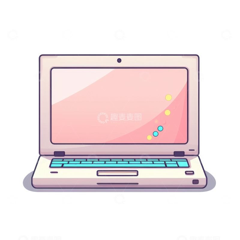 高清大图下载【趣麦麦图】卡通简约一个笔记本电脑1