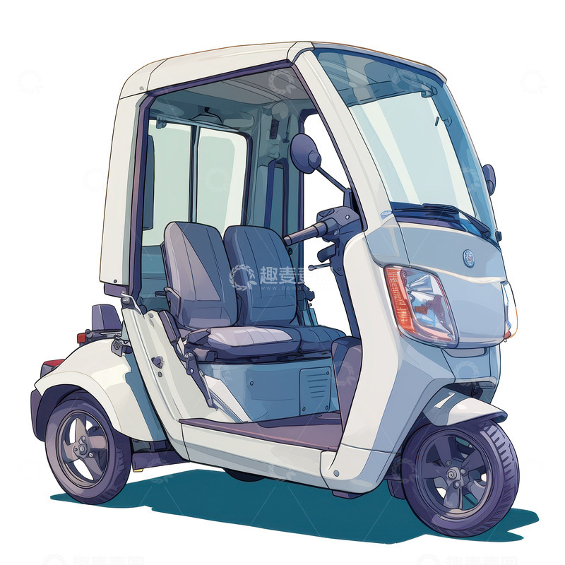 高清大图下载【趣麦麦图】卡通简约一辆三轮车