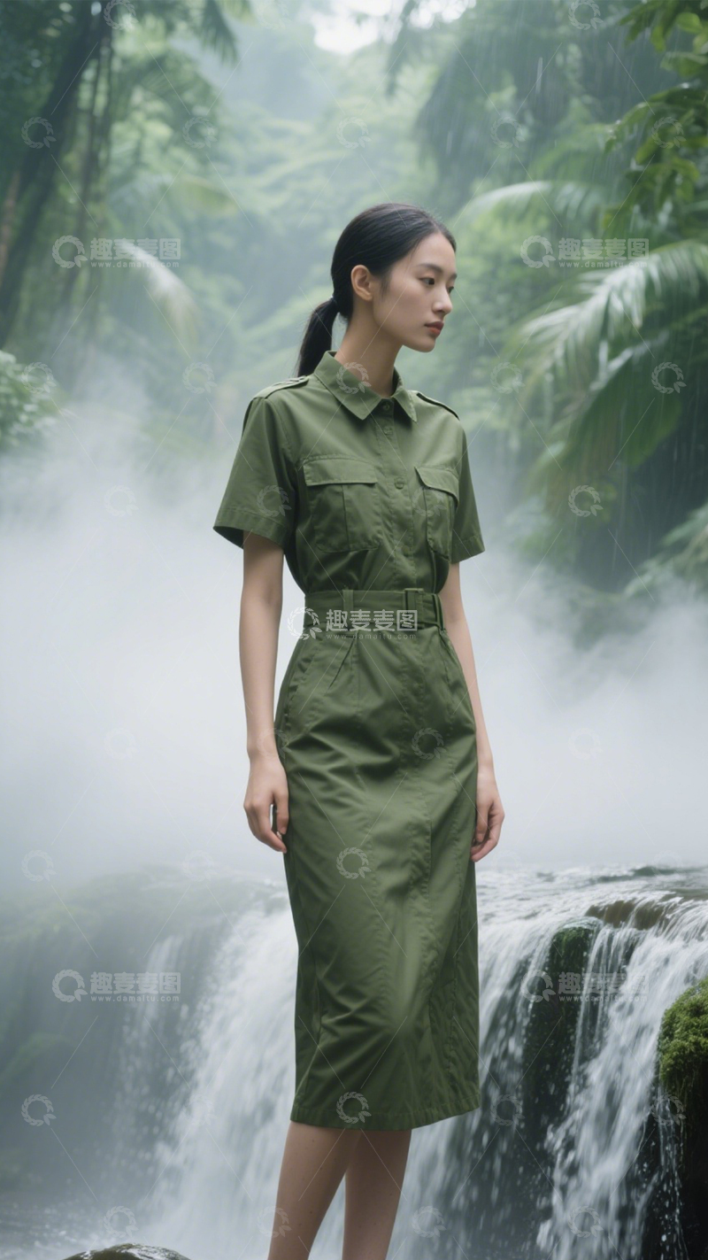 高清大图下载【趣麦麦图】户外干练工装裙装