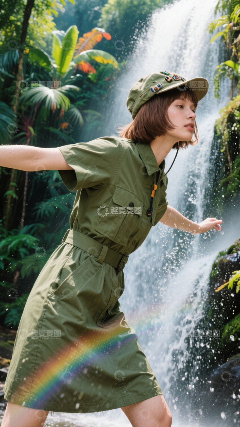 高清大图下载【趣麦麦图】户外干练工装裙装2