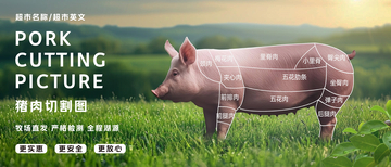 猪肉切割图灯箱设计