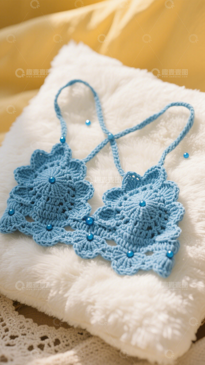 高清大图下载【趣麦麦图】清新甜美钩织吊带3