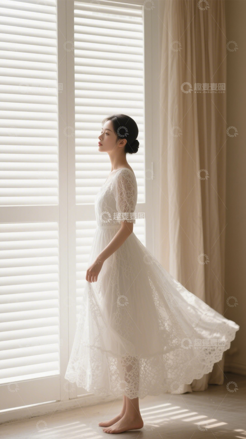 高清大图下载【趣麦麦图】优雅静谧蕾丝裙装