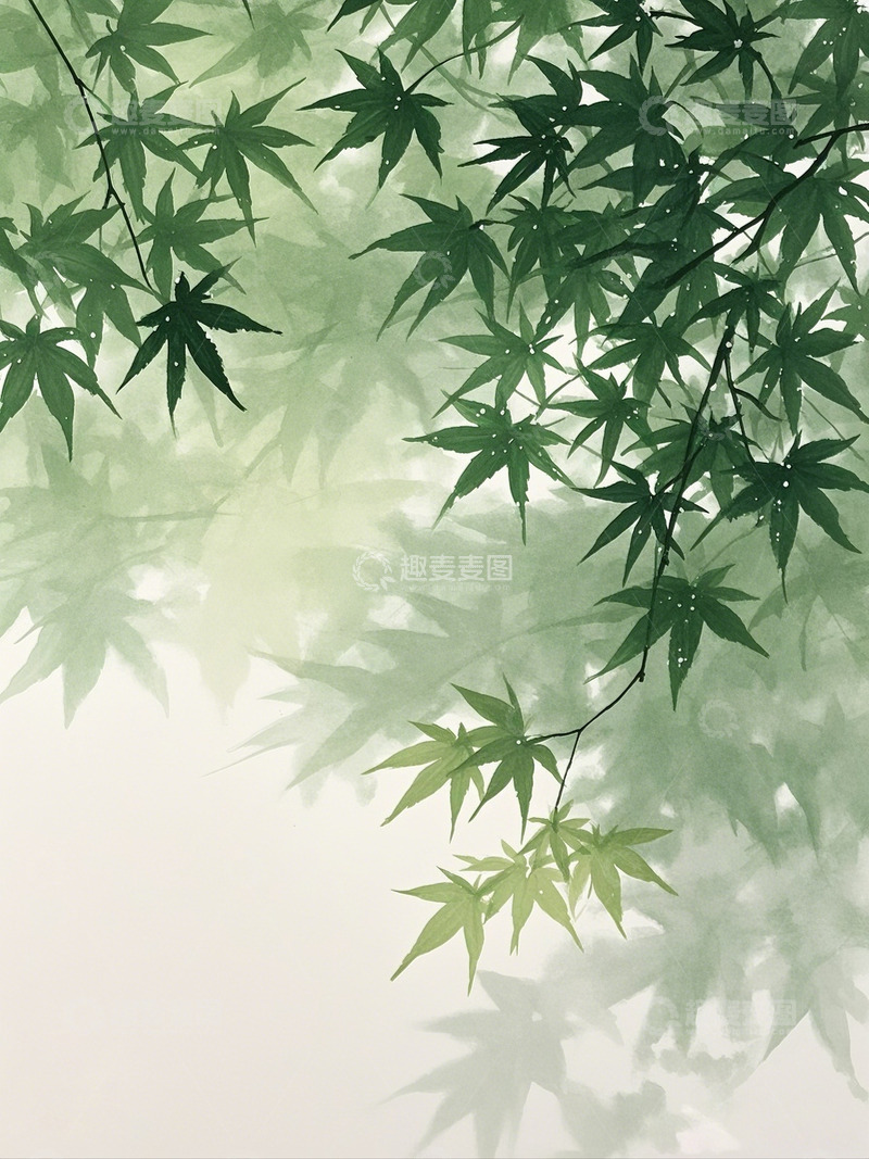 高清大图下载【趣麦麦图】水彩水墨画背景