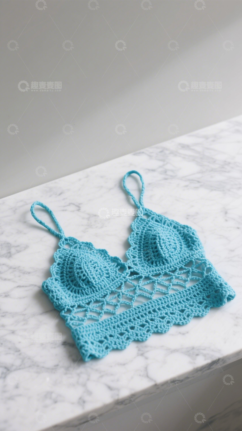 高清大图下载【趣麦麦图】清新甜美钩织吊带1