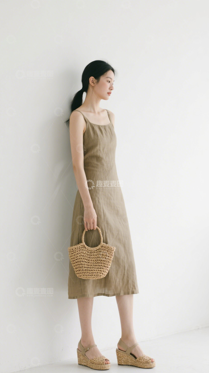 高清大图下载【趣麦麦图】-麦田自然棉麻裙装3