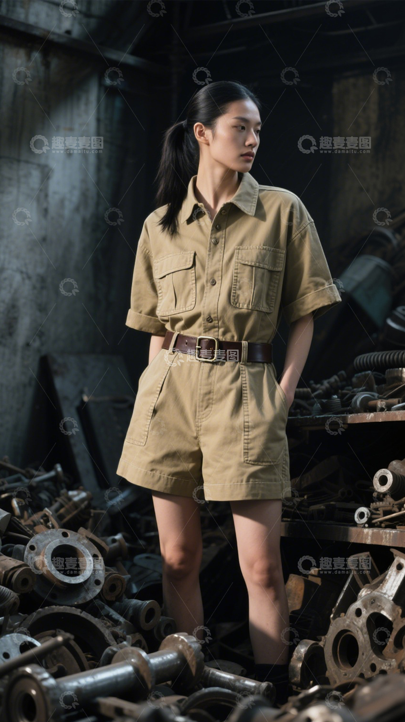 高清大图下载【趣麦麦图】个性潮流工装穿搭1