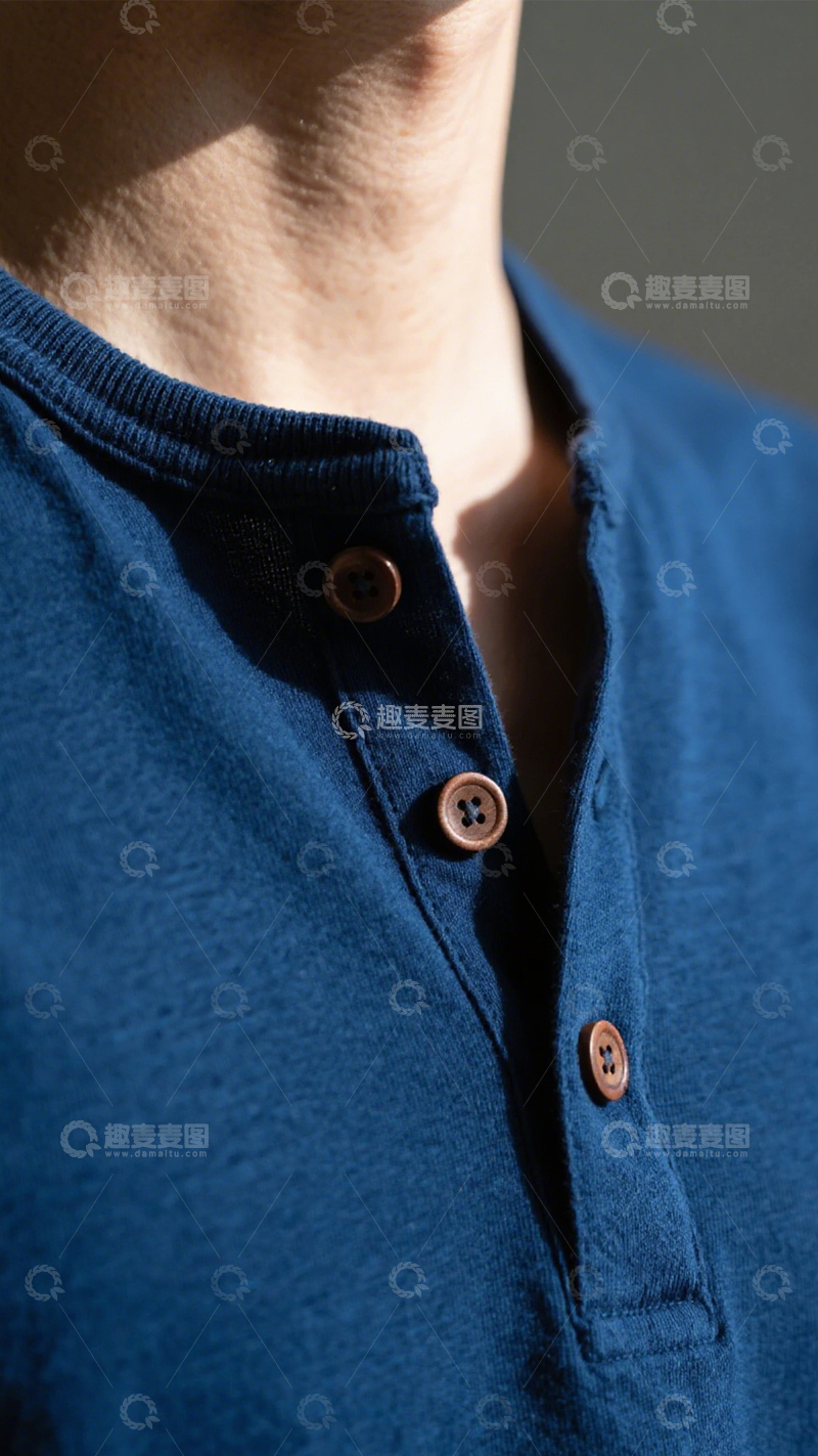 高清大图下载【趣麦麦图】简约质感亨利领上衣