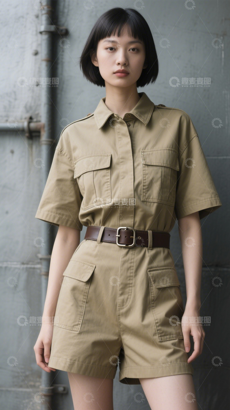 高清大图下载【趣麦麦图】个性潮流工装穿搭