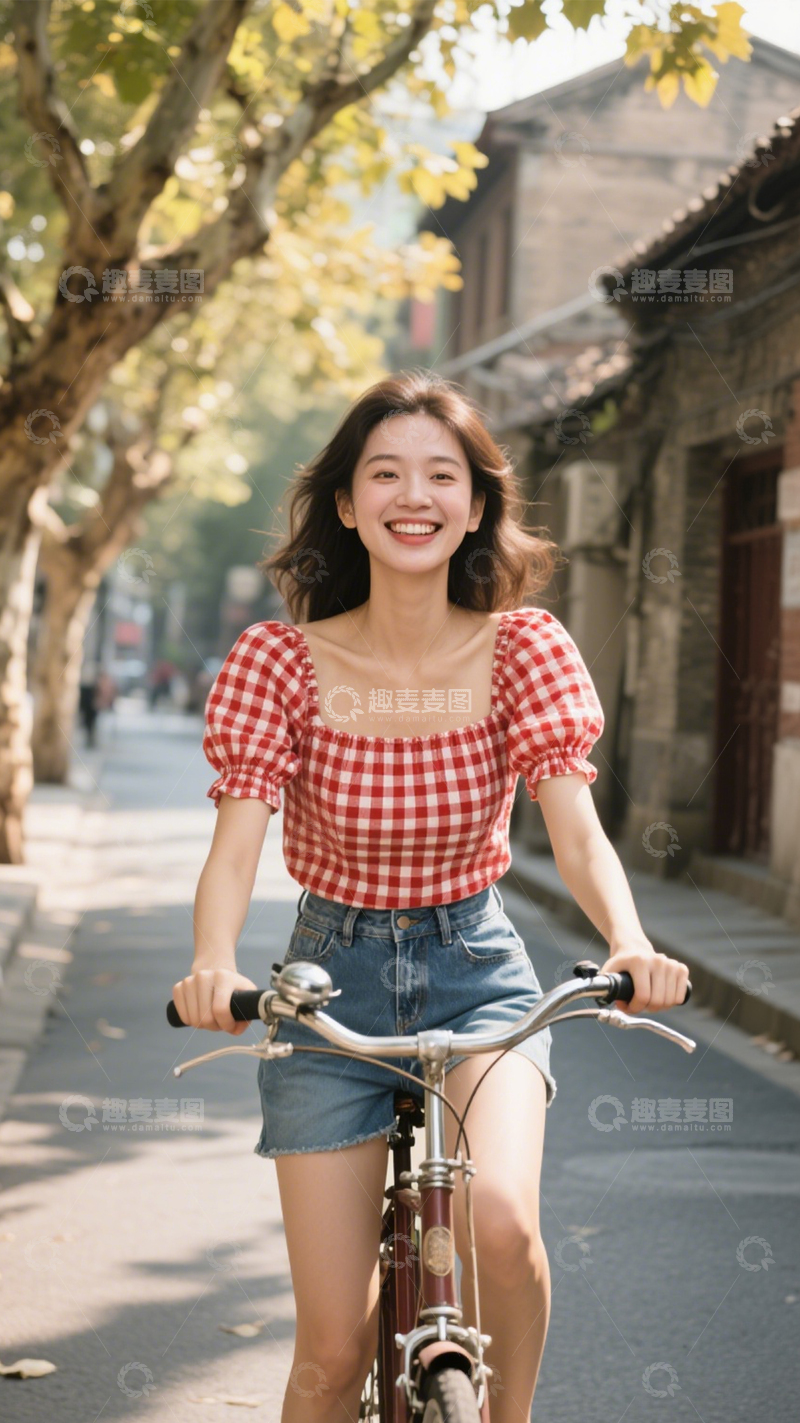 高清大图下载【趣麦麦图】复古街头骑行穿搭2