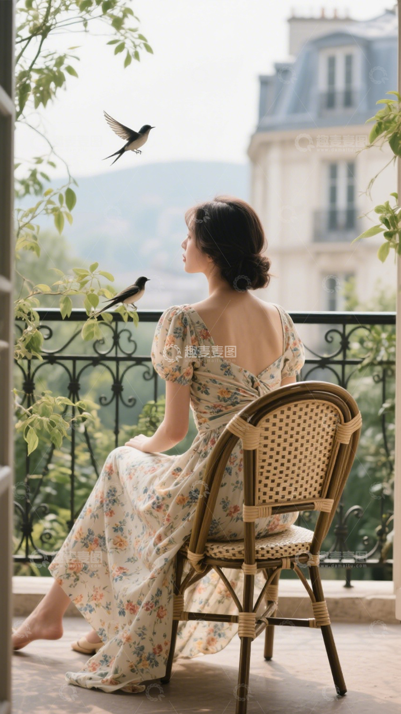 高清大图下载【趣麦麦图】文艺浪漫法式长裙1