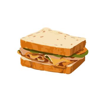 三明治手绘插画美食