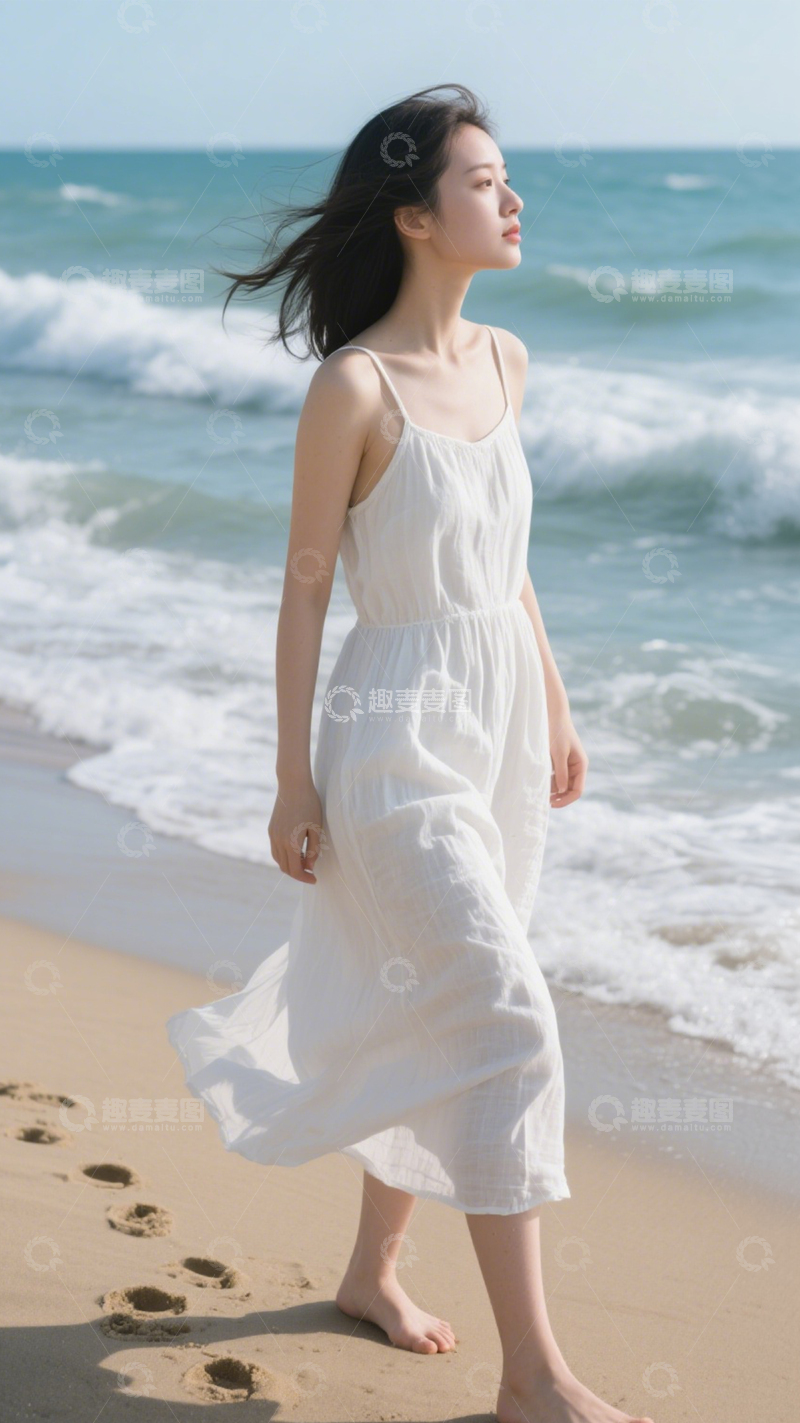 高清大图下载【趣麦麦图】浪漫海边度假裙1