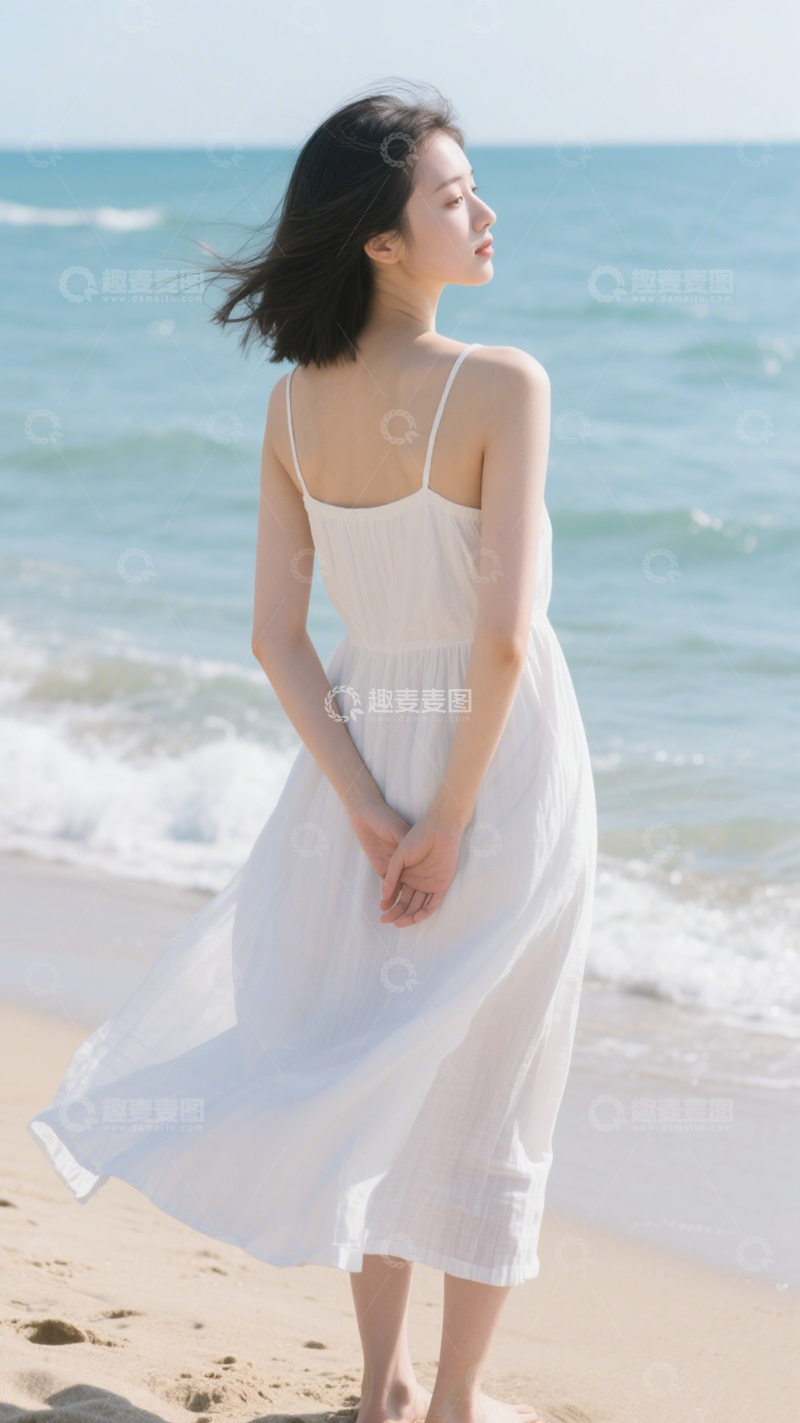 高清大图下载【趣麦麦图】浪漫海边度假裙2