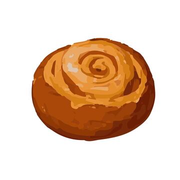 圆面包手绘插画