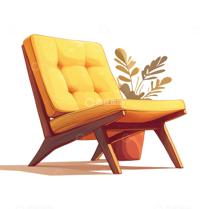 高清大图下载【趣麦麦图】卡通简约一个软椅子