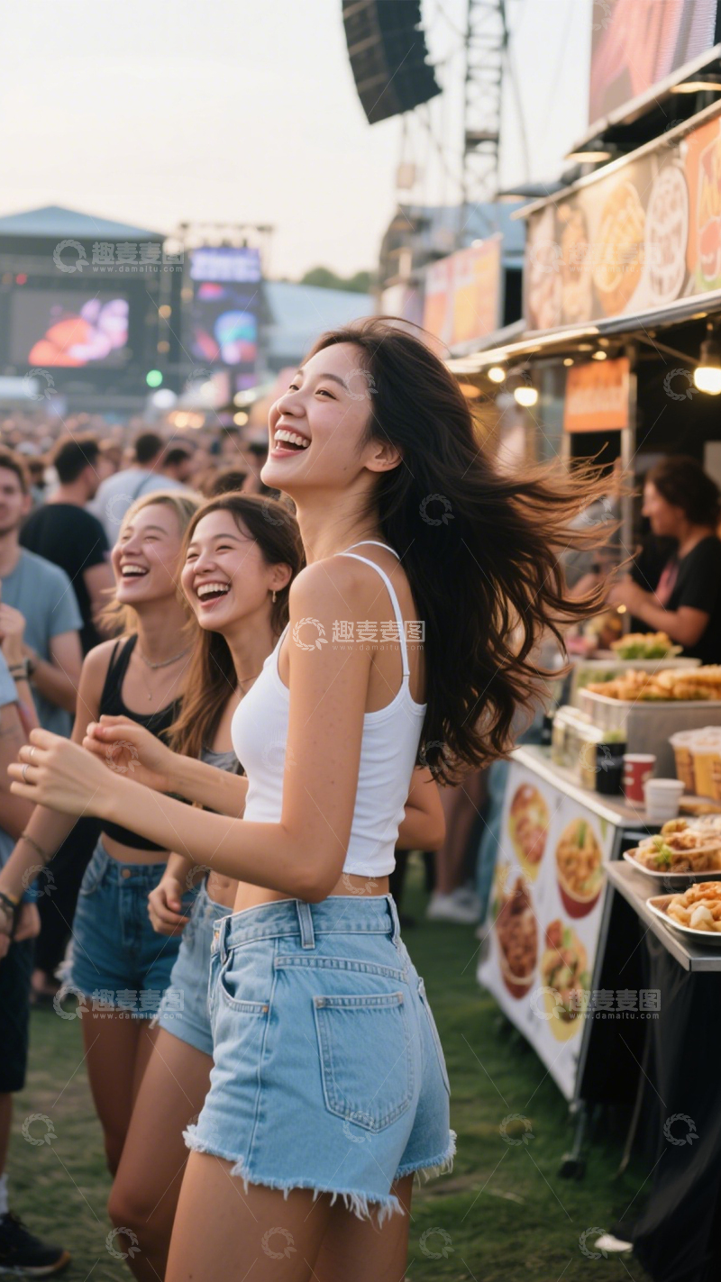 高清大图下载【趣麦麦图】活力音乐节休闲穿搭1