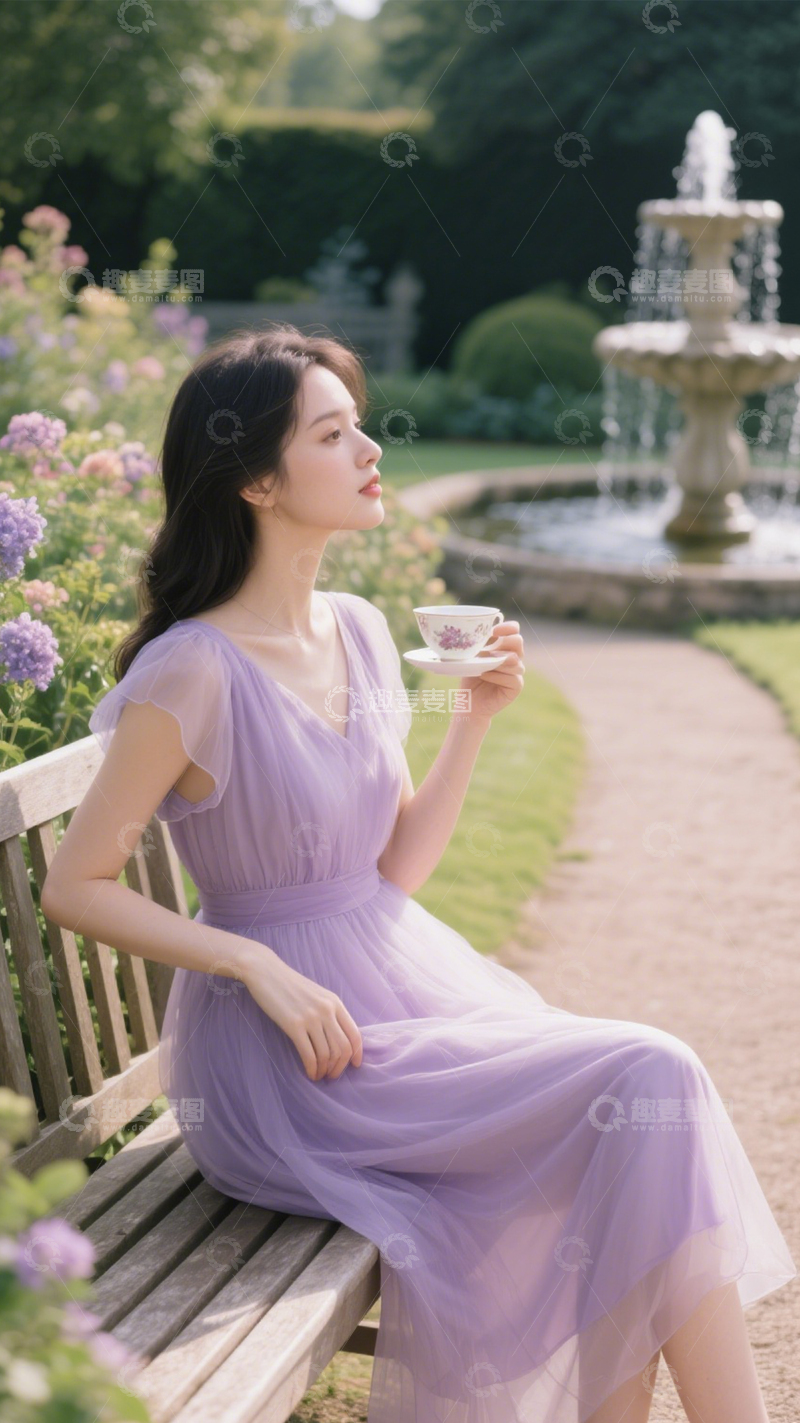 高清大图下载【趣麦麦图】优雅花园下午茶裙4