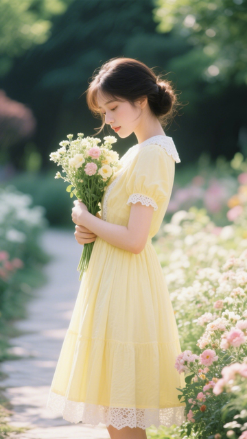 清新田园少女连衣裙1