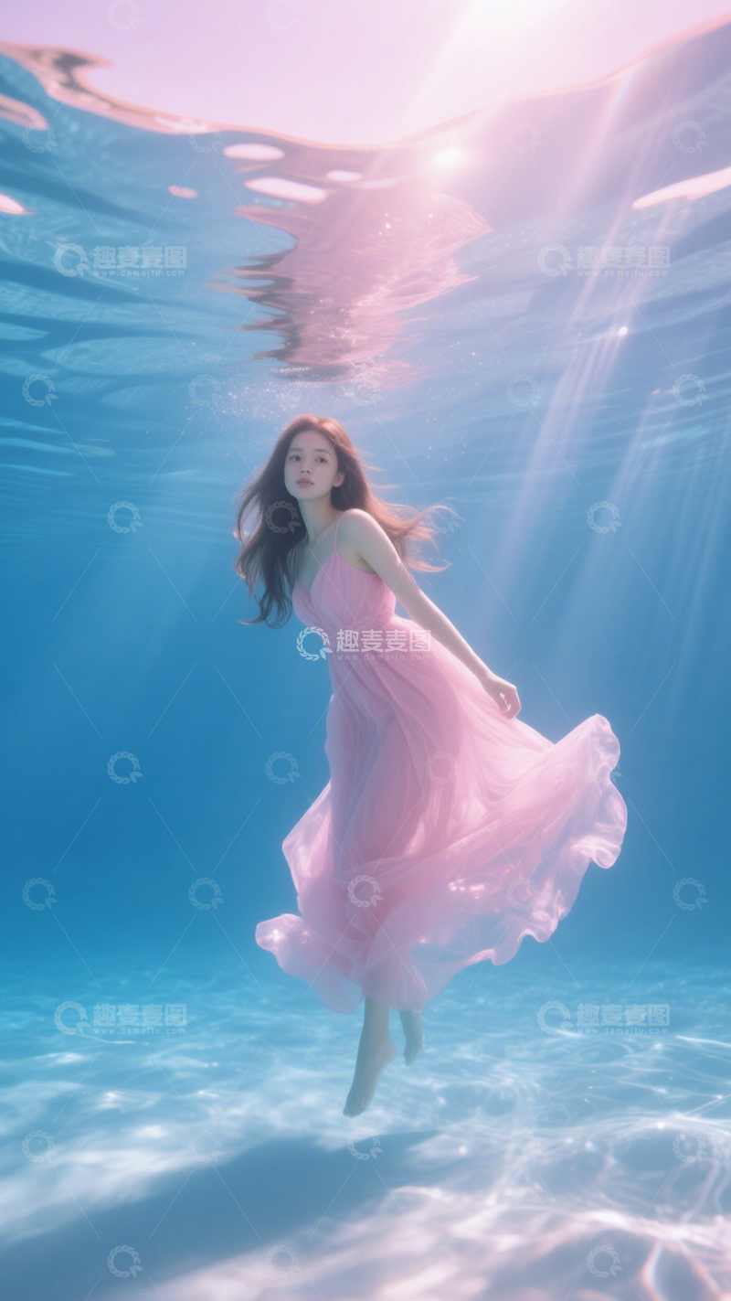 高清大图下载【趣麦麦图】梦幻水下仙气纱裙2