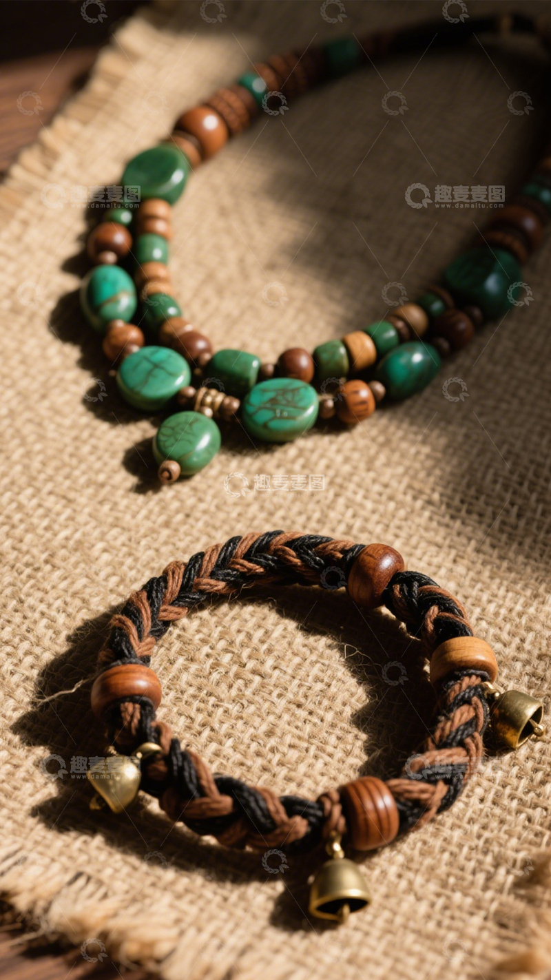 高清大图下载【趣麦麦图】复古小众手工手链1