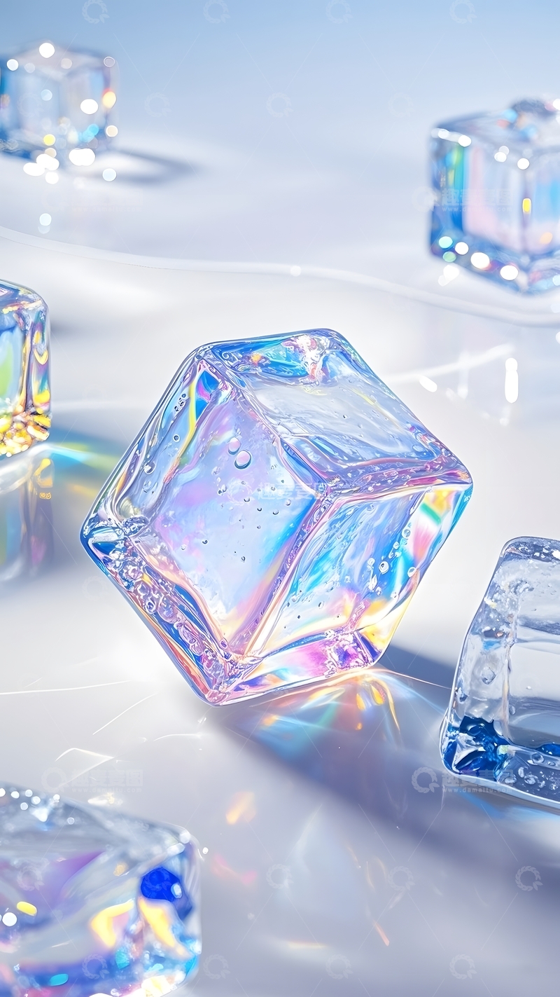 高清大图下载【趣麦麦图】炫彩清凉冰块4