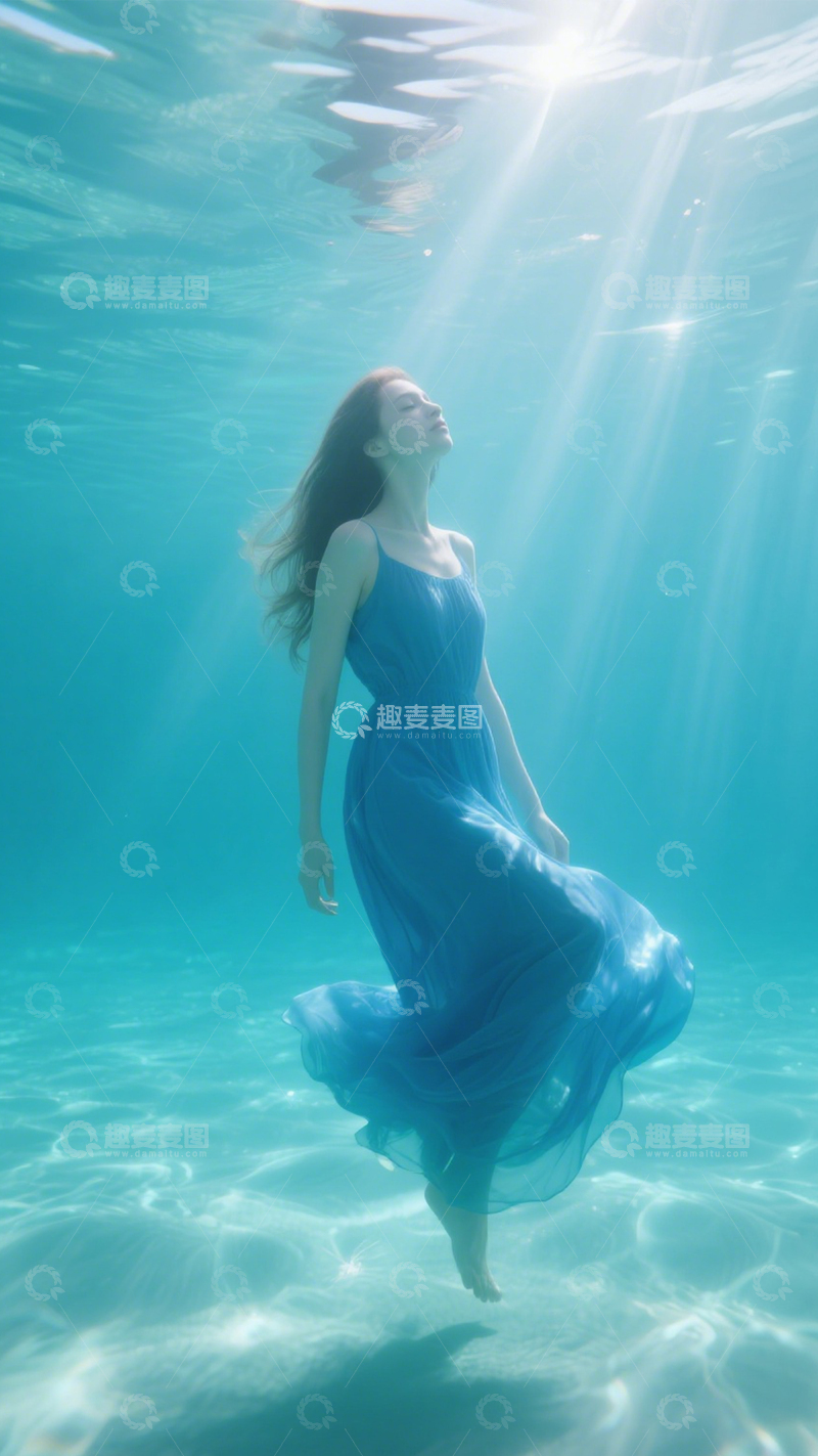高清大图下载【趣麦麦图】梦幻水下仙气纱裙3