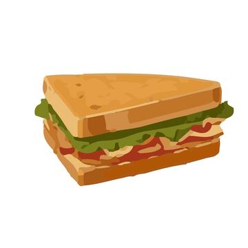 三明治手绘插画美食矢量图