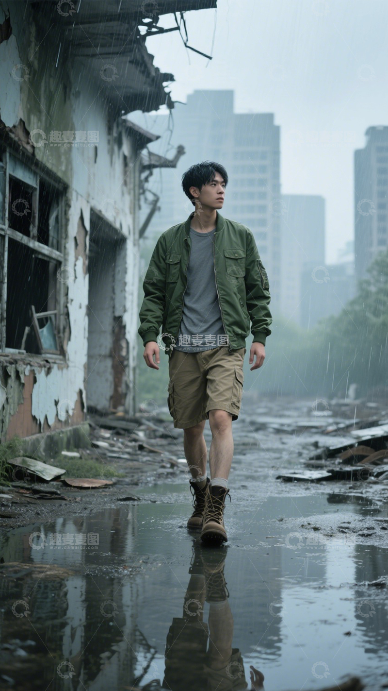高清大图下载【趣麦麦图】废墟探索工装穿搭3