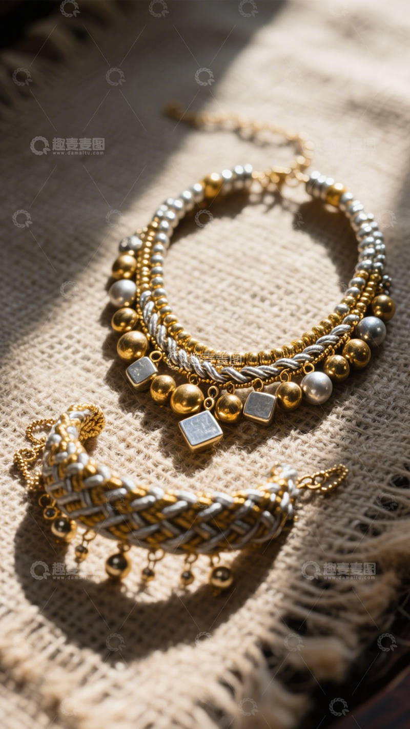 高清大图下载【趣麦麦图】复古小众手工手链3