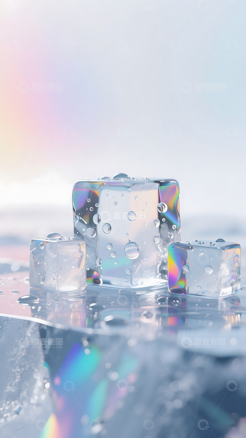 高清大图下载【趣麦麦图】炫彩清凉冰块8