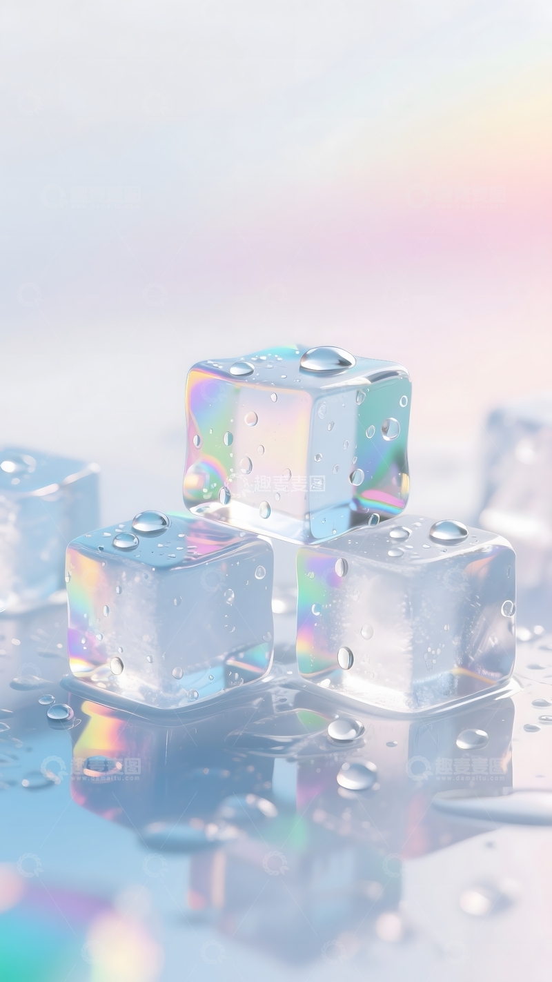 高清大图下载【趣麦麦图】炫彩清凉冰块10
