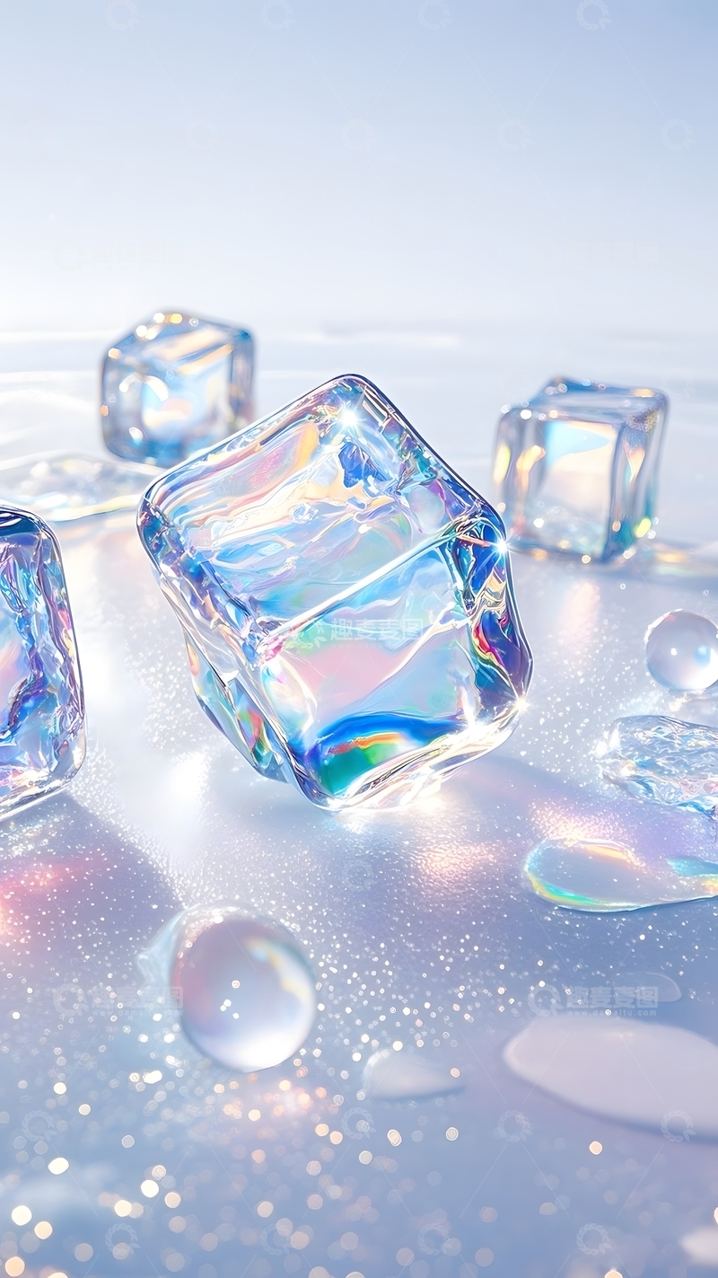 高清大图下载【趣麦麦图】炫彩清凉冰块2
