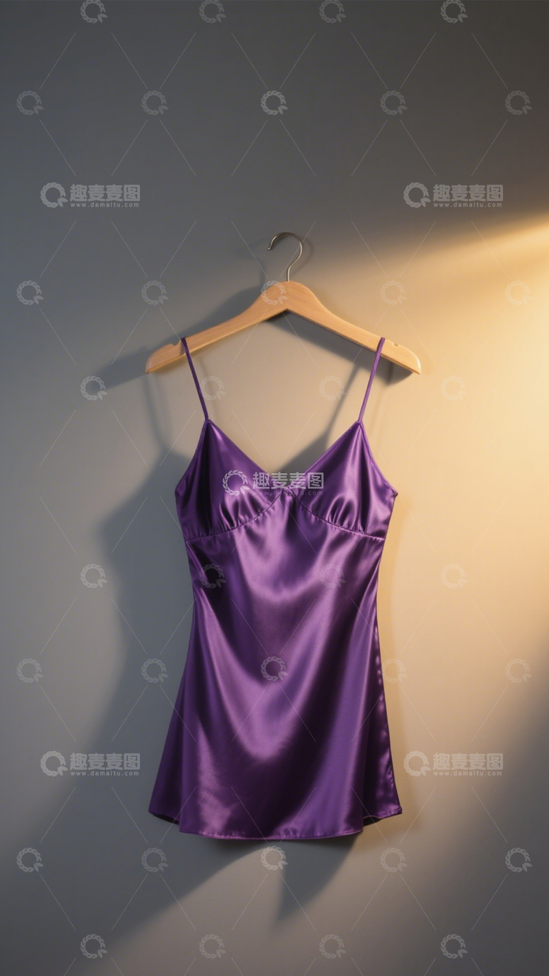 高清大图下载【趣麦麦图】丝滑优雅简约吊带裙1