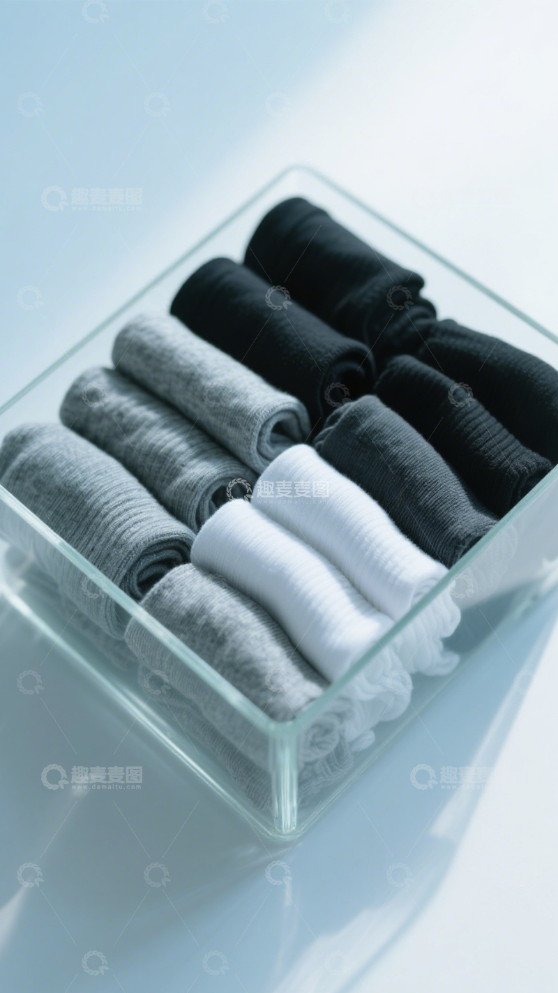 高清大图下载【趣麦麦图】简约百搭基础短袜1